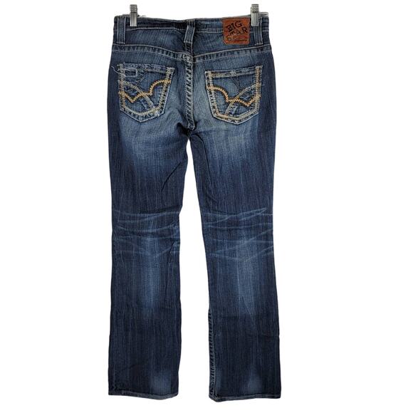 Big Star Maddie Mid Rise Fit Distressed Whiskering Bootcut Jeans 27R - Picture 2 of 7